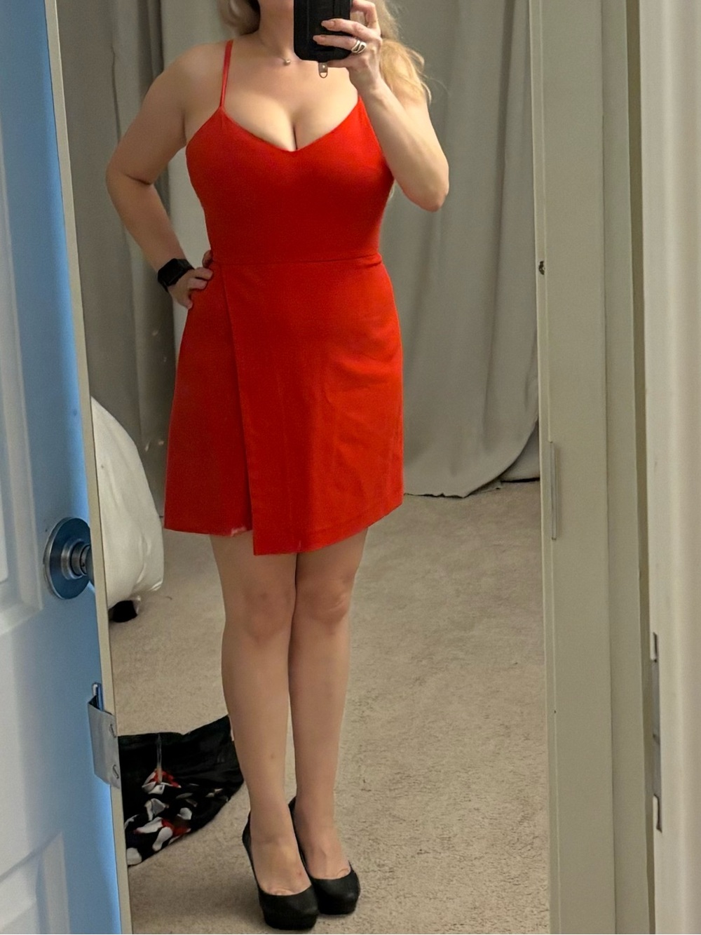 French Connection Red Spaghetti Strap Mini Dress